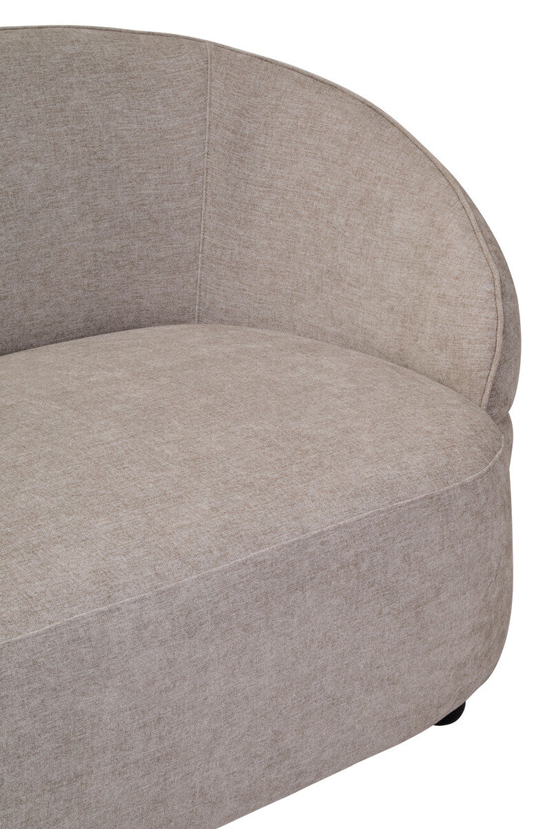 Daphne Curve Chenille Effect Taupe Three Seater Sofa