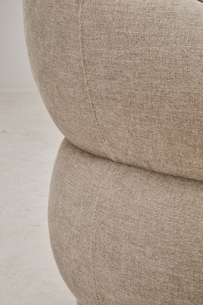 Daphne Curve Chenille Effect Taupe Three Seater Sofa