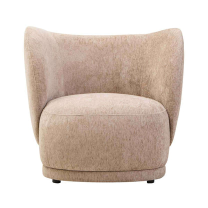Delray Textured Chenille Effect Deep Stone Curve Chair