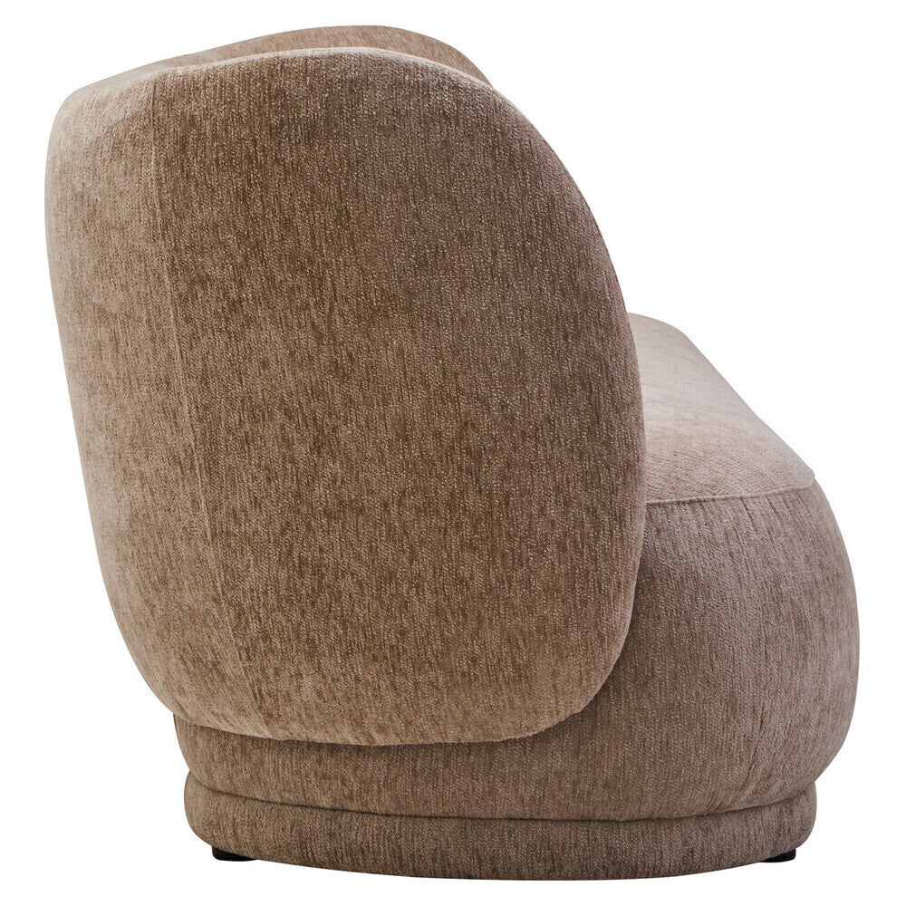 3 Seater Deep Stone Chenille Curved Sofa, Delray - Image 5