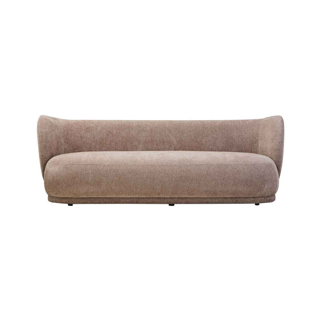 Delray Textured Chenille Effect Deep Stone Curve Three Seater Sofa