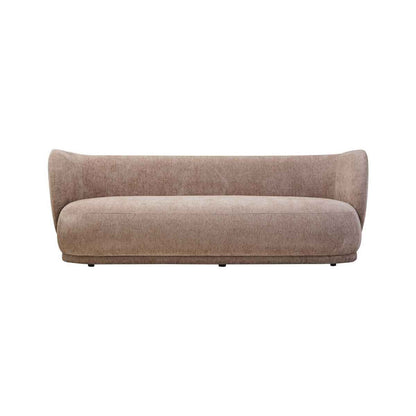 Delray Textured Chenille Effect Deep Stone Curve Three Seater Sofa