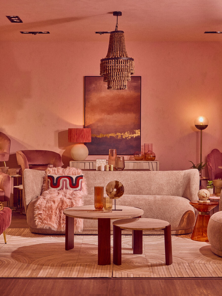 3 Seater Deep Stone Chenille Curved Sofa, Delray - Image 7