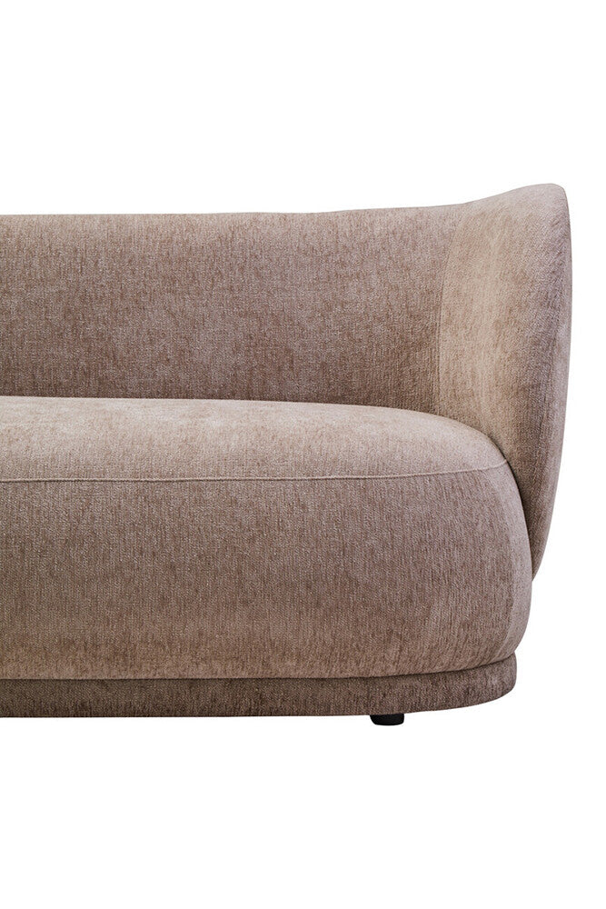 3 Seater Deep Stone Chenille Curved Sofa, Delray - Image 8