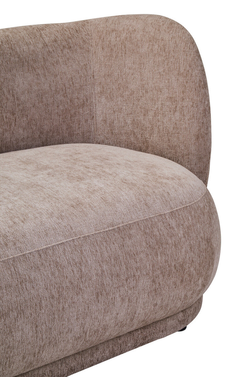 3 Seater Deep Stone Chenille Curved Sofa, Delray - Image 10