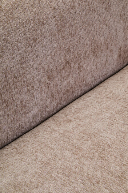 Delray Textured Chenille Effect Deep Stone Curve Three Seater Sofa