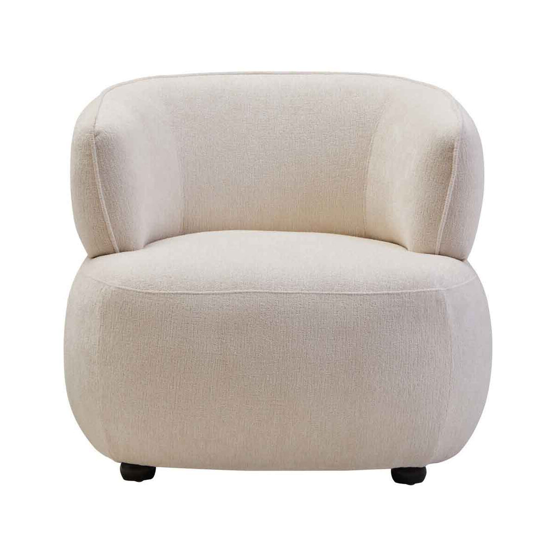 Dasha Textured Chenille Effect Ivory Curve Chair