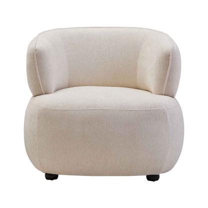 Dasha Textured Chenille Effect Ivory Curve Chair