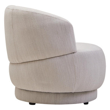 Dale Textured Linen Effect Beige Curve Chair
