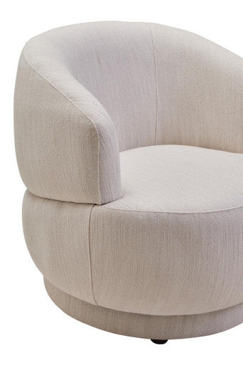 Dale Ivory Linen Curved Chair - Image 7
