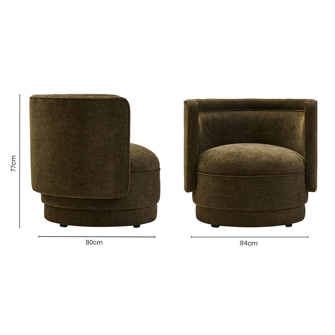 Drake Forest Green Chenille Curved Chair - Image 10