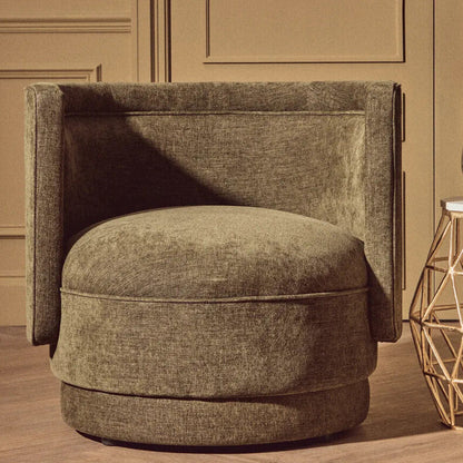 Forest Green Chenille Effect Curved Chair | Drake