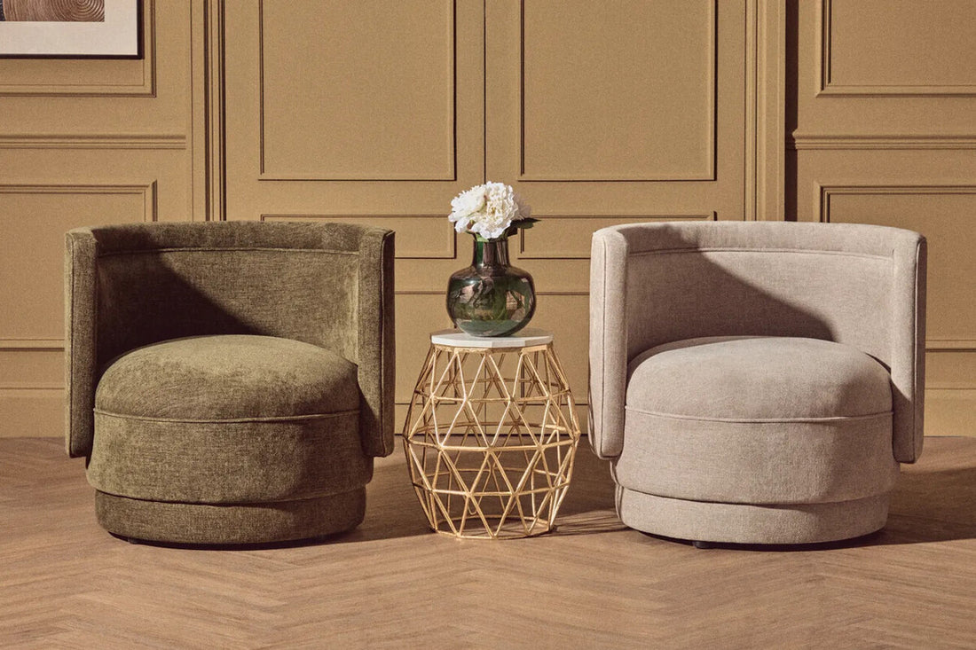 Forest Green Chenille Effect Curved Chair | Drake