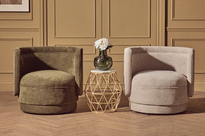 Forest Green Chenille Effect Curved Chair | Drake