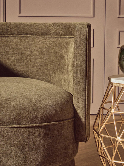 Forest Green Chenille Effect Curved Chair | Drake
