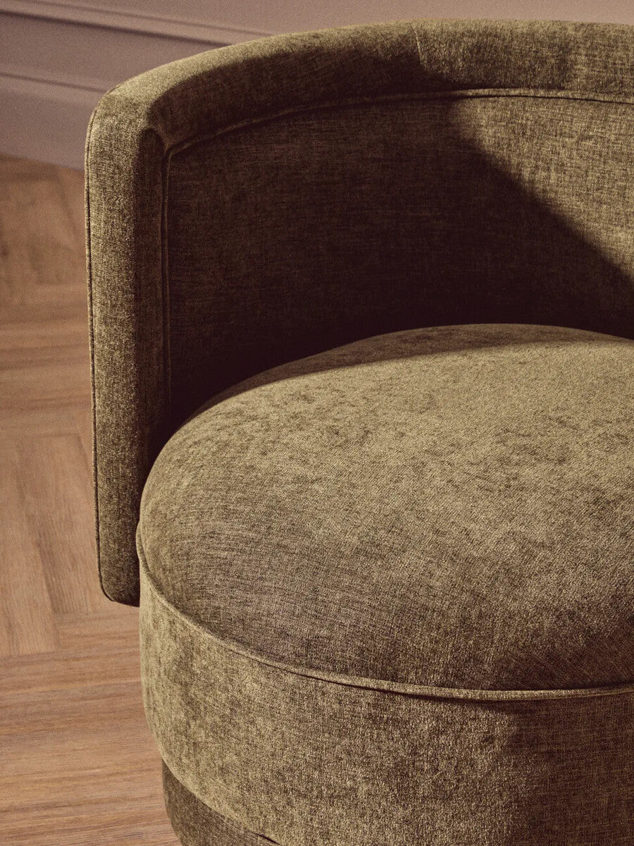 Forest Green Chenille Effect Curved Chair | Drake