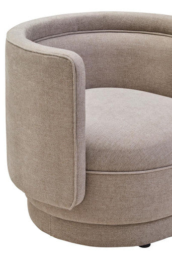 Drake Taupe Chenille Curved Chair - Image 6