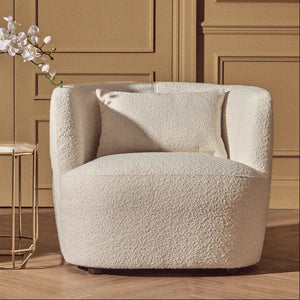 Bruge Textured Cream Curved Chair