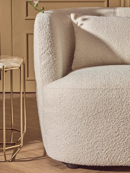 Bruge Textured Cream Curved Chair