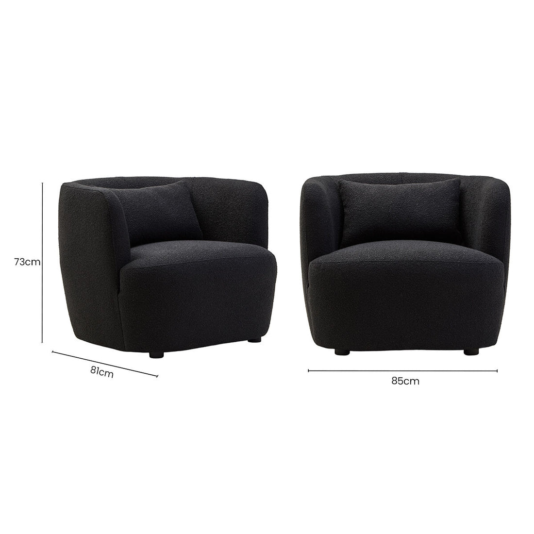 Bruge Textured Black Curved Chair - Image 10