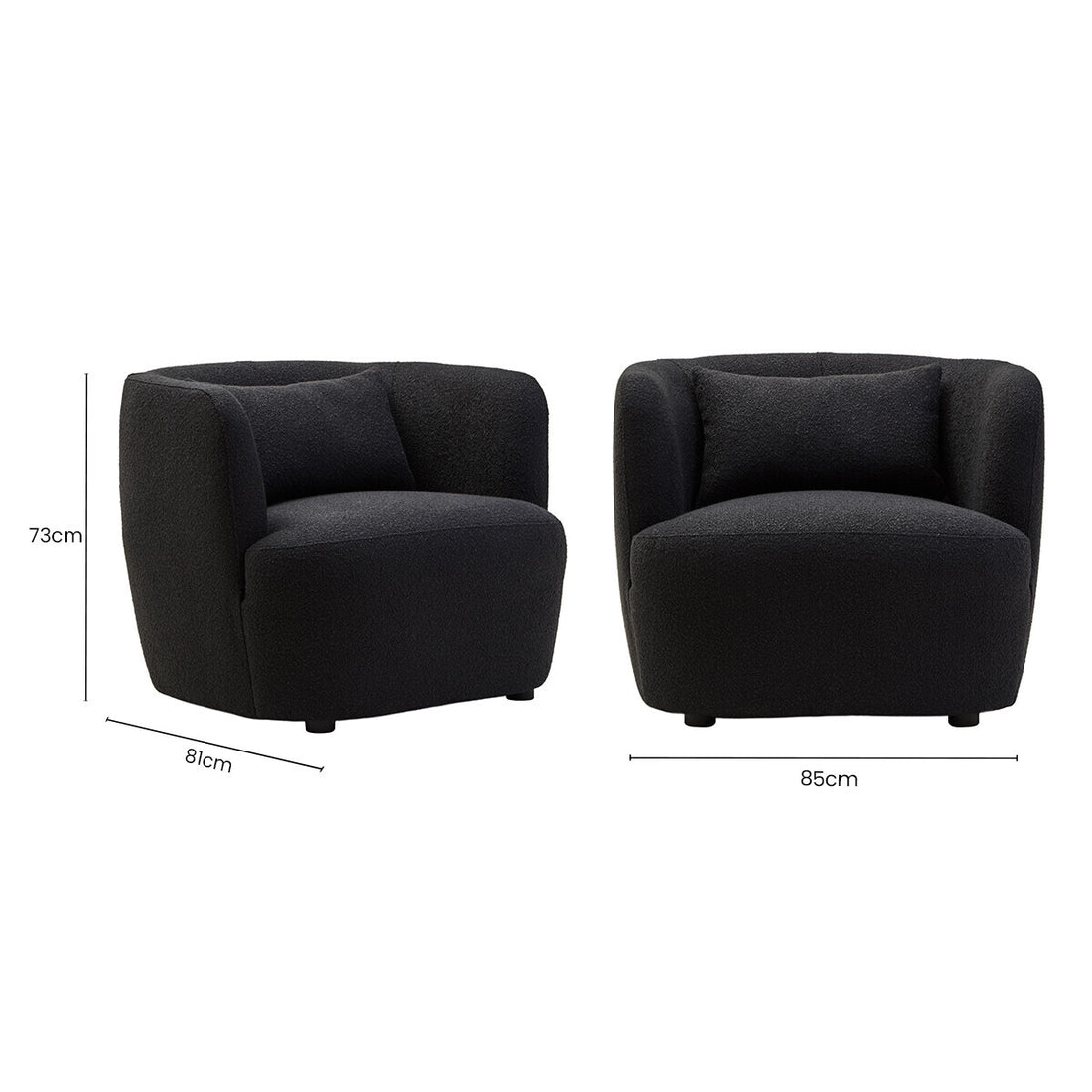 Bruge Textured Black Curved Chair - Image 11