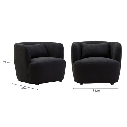 Bruge Textured Black Curved Chair - Image 11
