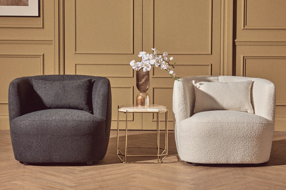Bruge Textured Black Curved Chair