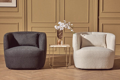 Bruge Textured Black Curved Chair