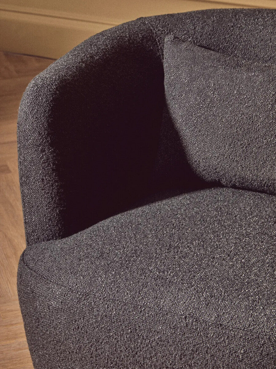 Bruge Textured Black Curved Chair