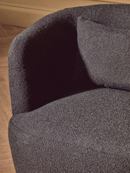 Bruge Textured Black Curved Chair