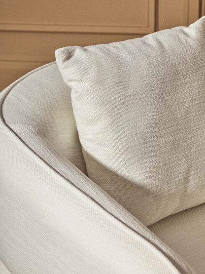 Bilani Cream Linen Effect Curved Chair