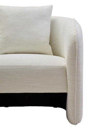 Bilani Cream Linen Effect Curved Chair - Image 5