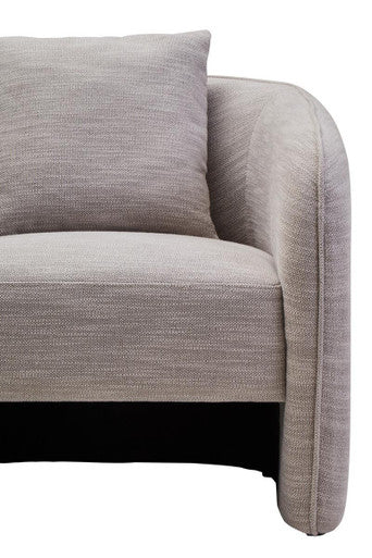 Bilani Grey Linen Effect Curved Chair - Image 5