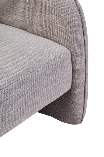 Bilani Grey Linen Effect Curved Chair - Image 7