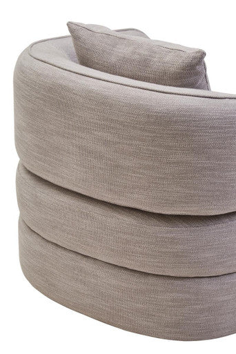 Bilani Grey Linen Effect Curved Chair - Image 8