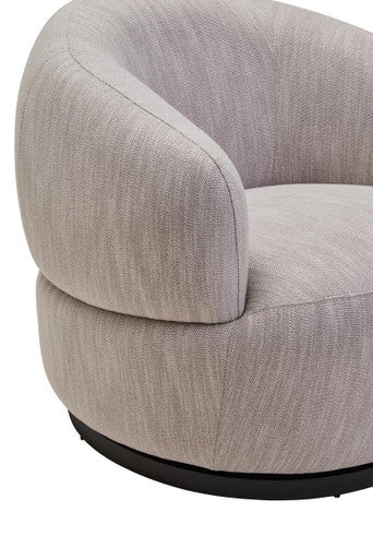 Bordo Textured Grey Curved Swivel Chair - Image 7