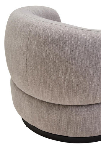 Bordo Textured Grey Curved Swivel Chair - Image 9
