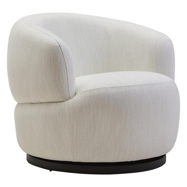 Bordo Textured Cream Curved Swivel Chair