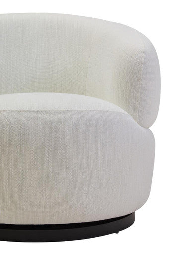 Bordo Textured Cream Curved Swivel Chair - Image 5