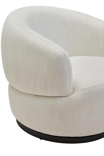 Bordo Textured Cream Curved Swivel Chair - Image 6
