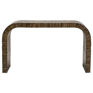 Bambusa Bamboo Inlay Curved Console Table