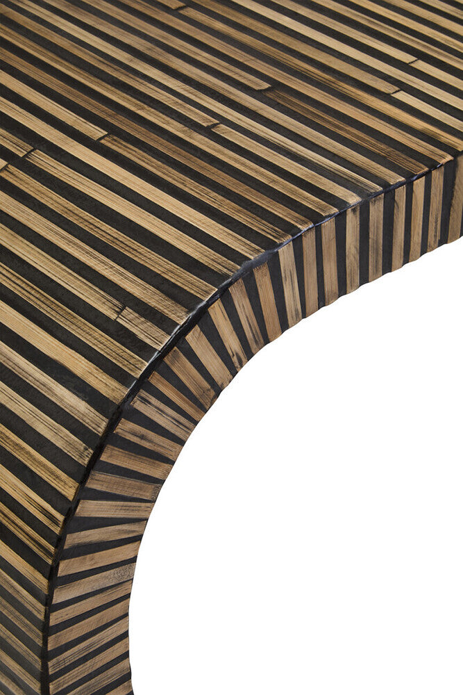Bambusa Bamboo Inlay Curved Console Table