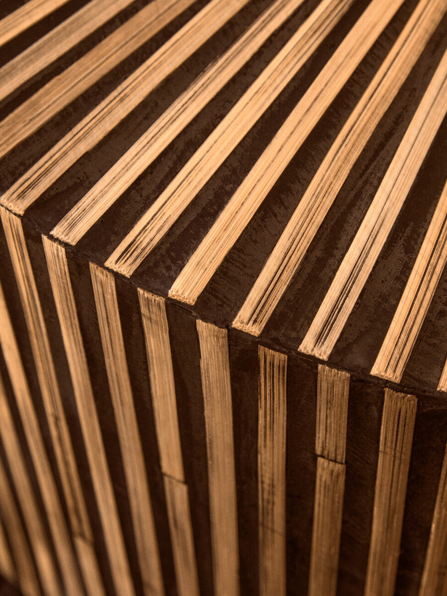 Bambusa Bamboo Inlay Round Coffee Table