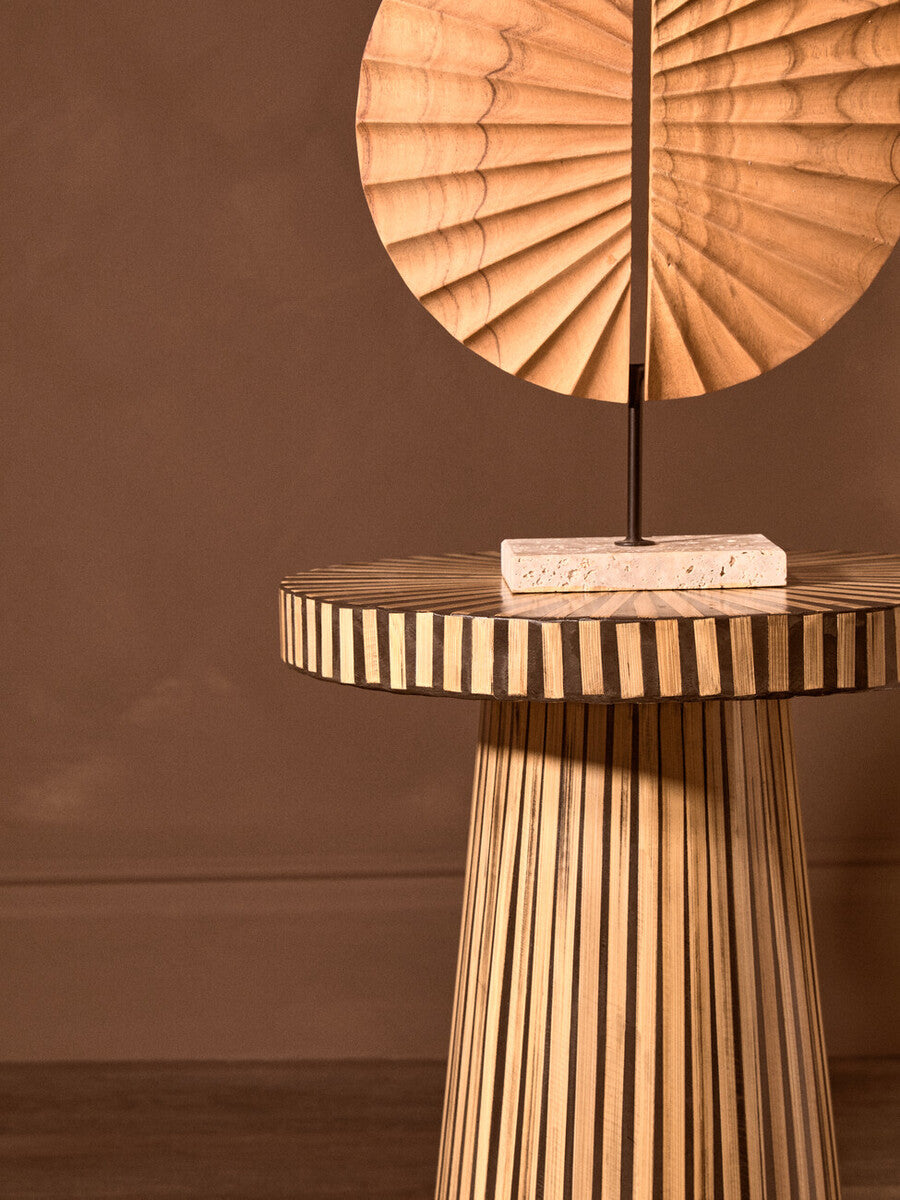 Bambusa Bamboo Inlay Round Side Table