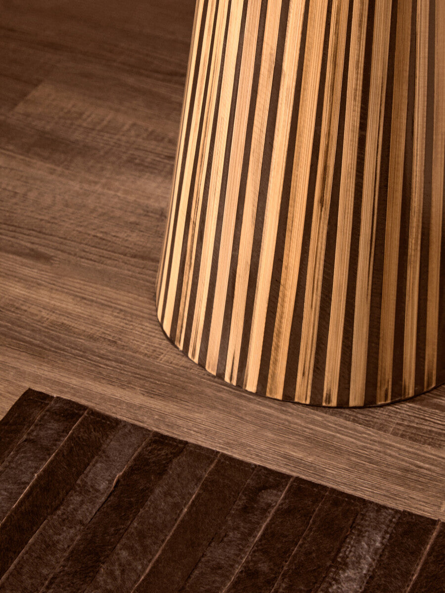 Bambusa Bamboo Inlay Round Side Table