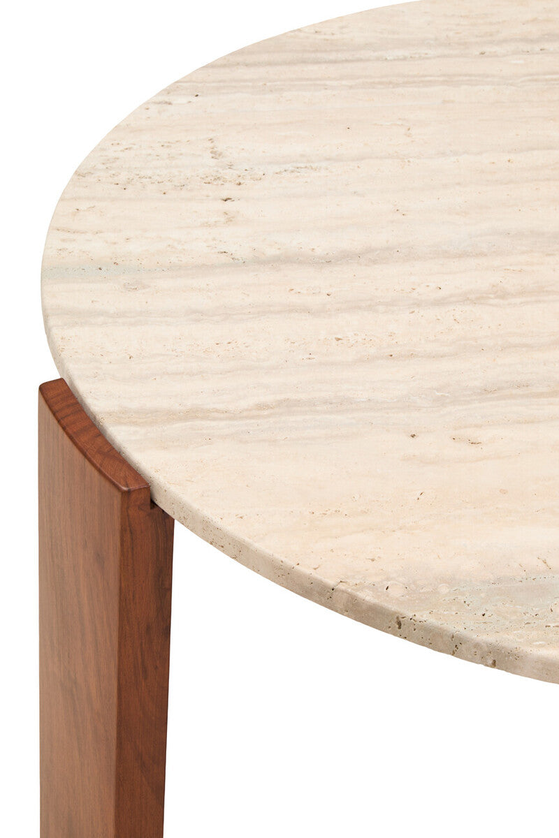 Palermo Round Travertine Top Large Coffee Table