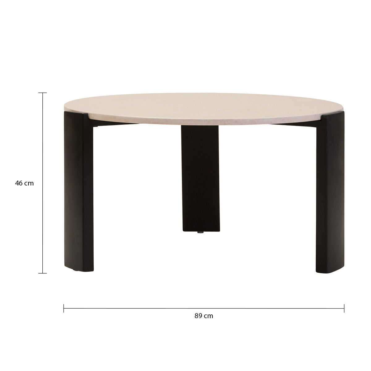 Palermo Round Cream Marble Top Large Coffee Table