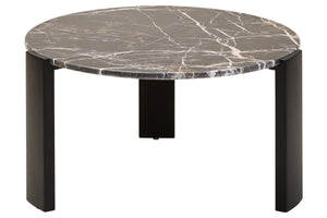 Palermo Round Black Marble Top Large Coffee Table
