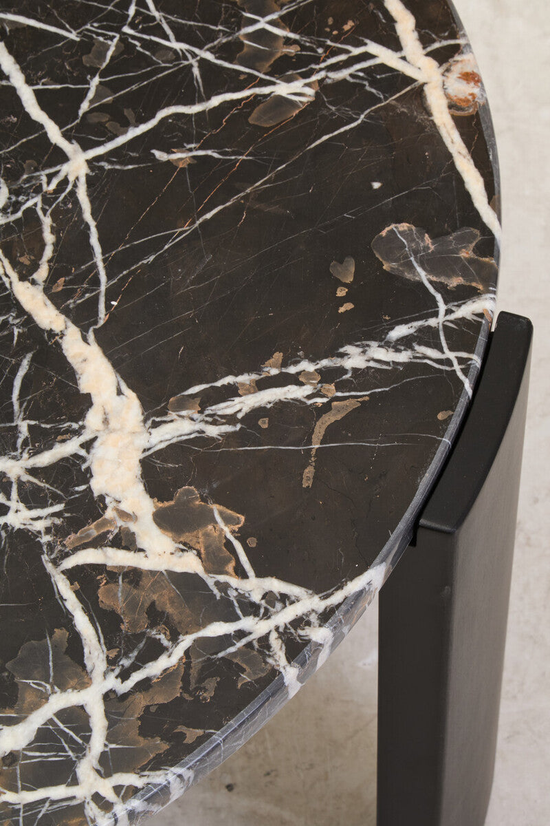 Palermo Round Black Marble Top Large Coffee Table