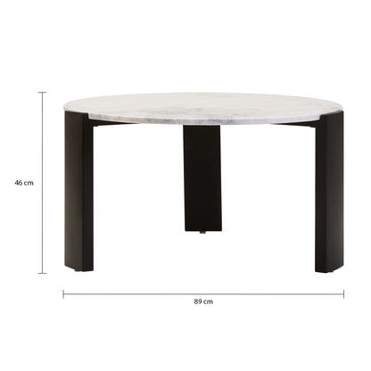 Palermo Round White Marble Top Large Coffee Table
